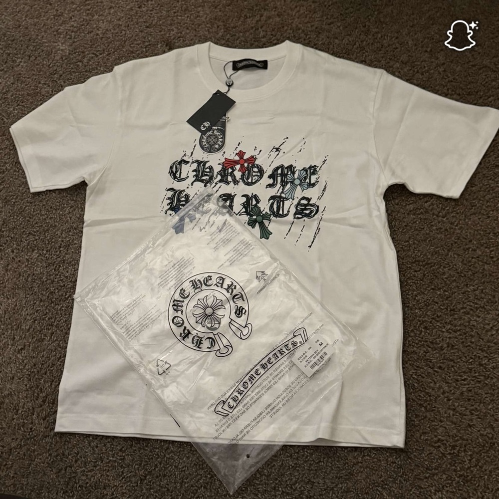 Chrome Hearts White and Black Graphic Tee